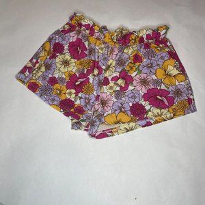 No Comment LA*NY Floral Ribbed‎ Waist Shorts Size L